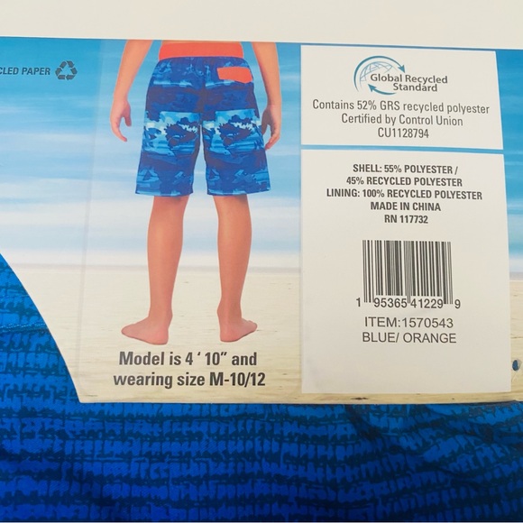 Gerry Boys Youth 2-pack UPF 50+ Swim Trunks Sizes S-7/8, M-10/12, NWT. - Picture 6 of 6
